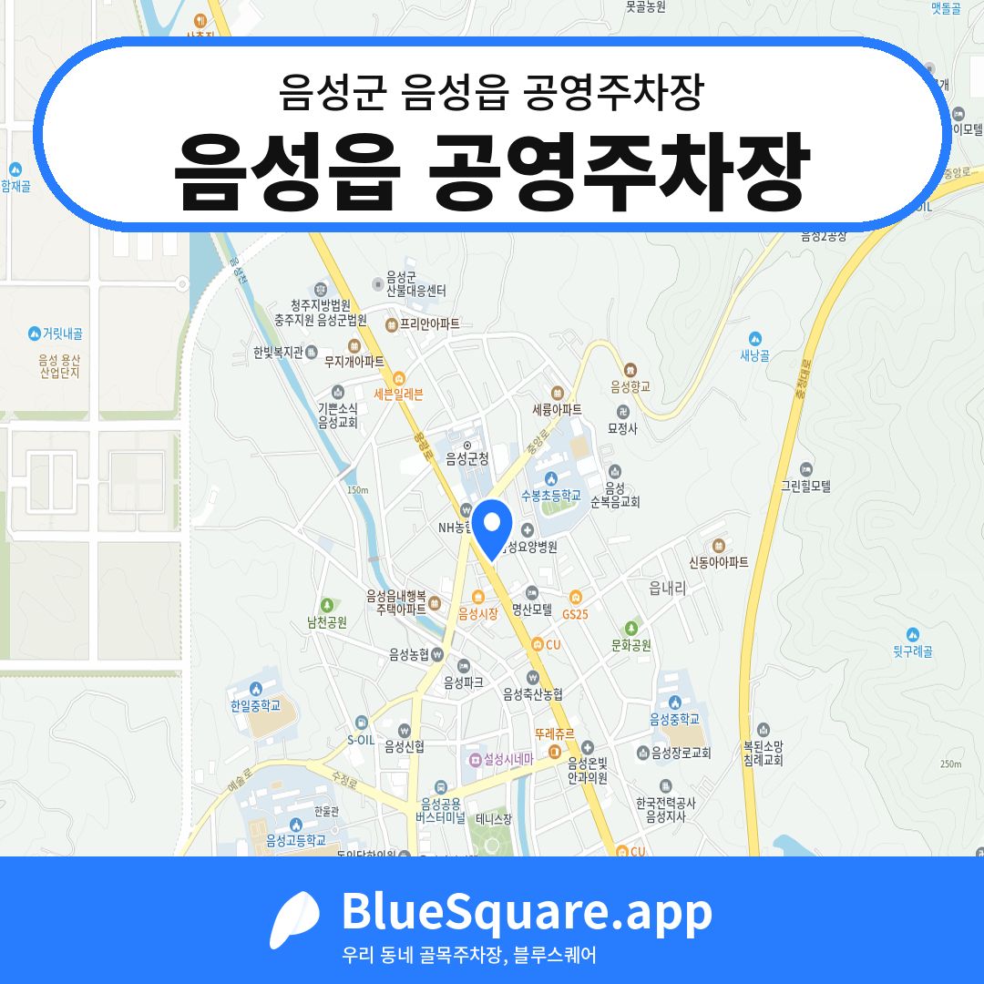 음성읍 공영주차장 위치 지도 — 충북 음성군 음성읍 | 블루스퀘어 주차