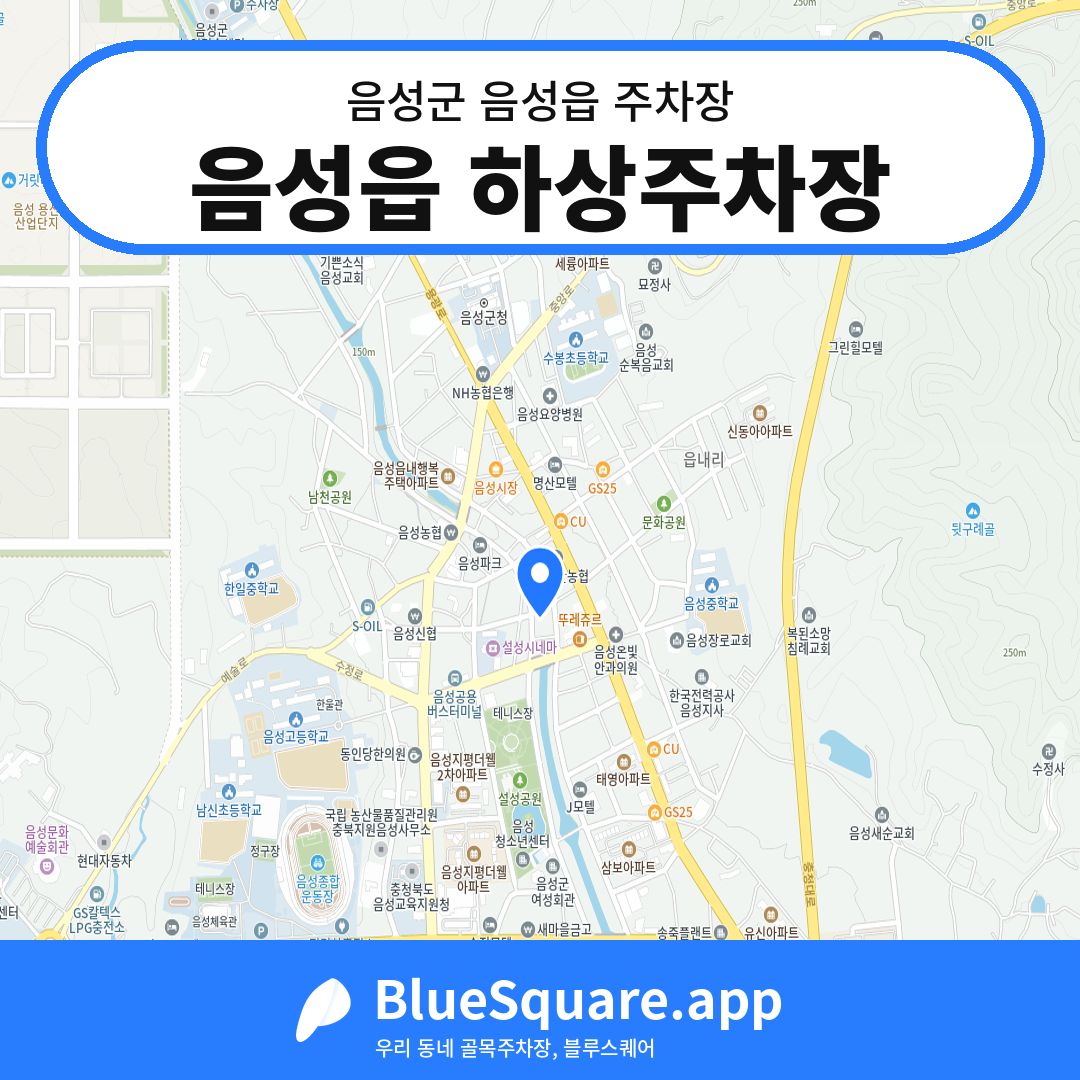 음성읍 하상주차장 위치 지도 — 충북 음성군 음성읍 | 블루스퀘어 주차