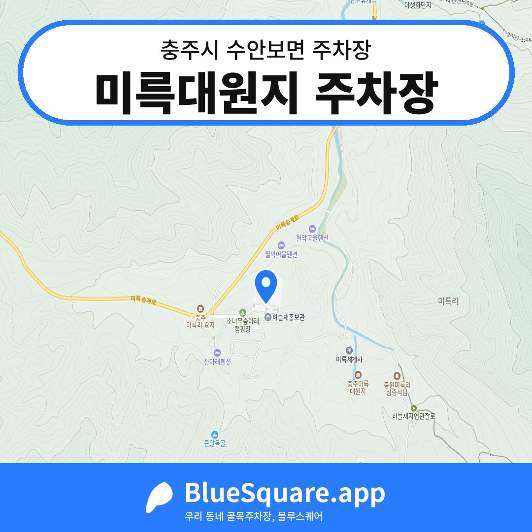 미륵대원지 주차장 위치 지도 — 충북 충주시 수안보면 | 블루스퀘어 주차