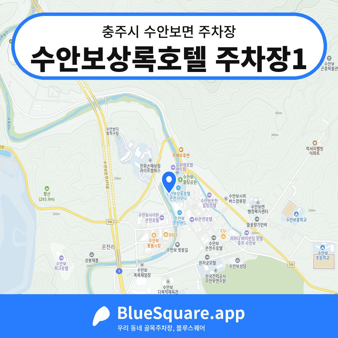 수안보상록호텔 주차장1 위치 지도 — 충북 충주시 수안보면 | 블루스퀘어 주차
