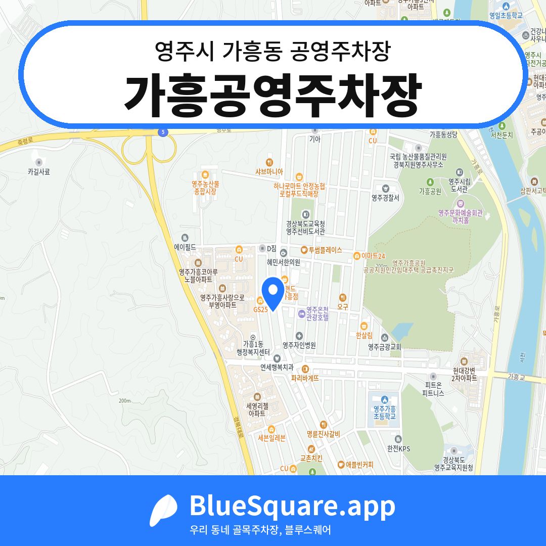 가흥공영주차장 위치 지도 — 경북 영주시 가흥동 | 블루스퀘어 주차