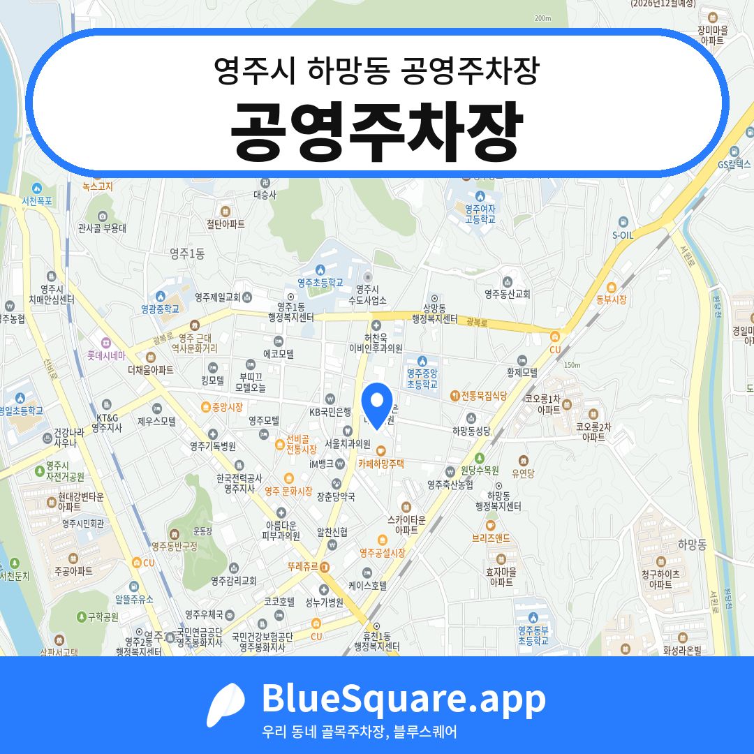 공영주차장 위치 지도 — 경북 영주시 하망동 | 블루스퀘어 주차