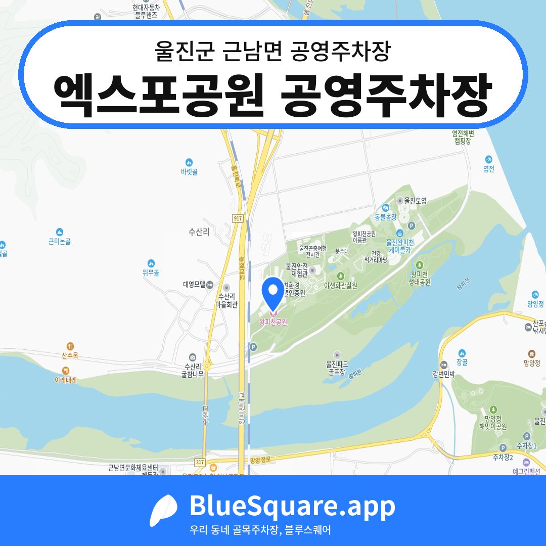 엑스포공원 공영주차장 위치 지도 — 경북 울진군 근남면 | 블루스퀘어 주차