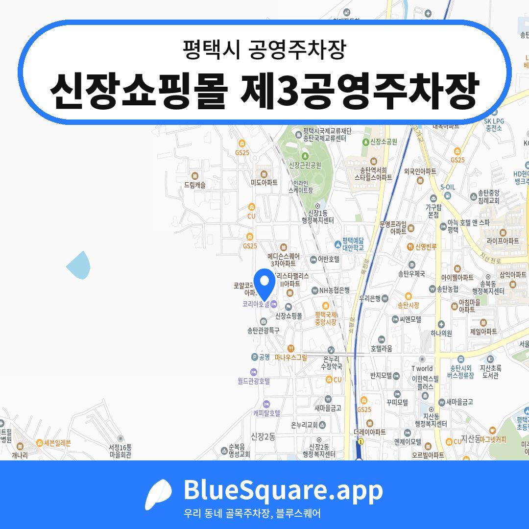 신장쇼핑몰 제3공영주차장 위치 지도 — 경기 평택시 | 블루스퀘어 주차