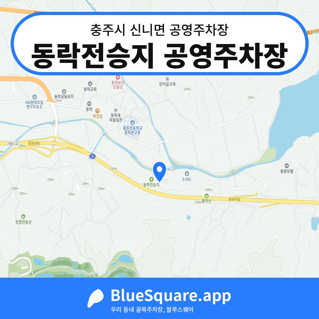 동락전승지 공영주차장 위치 지도 — 충북 충주시 신니면 | 블루스퀘어 주차