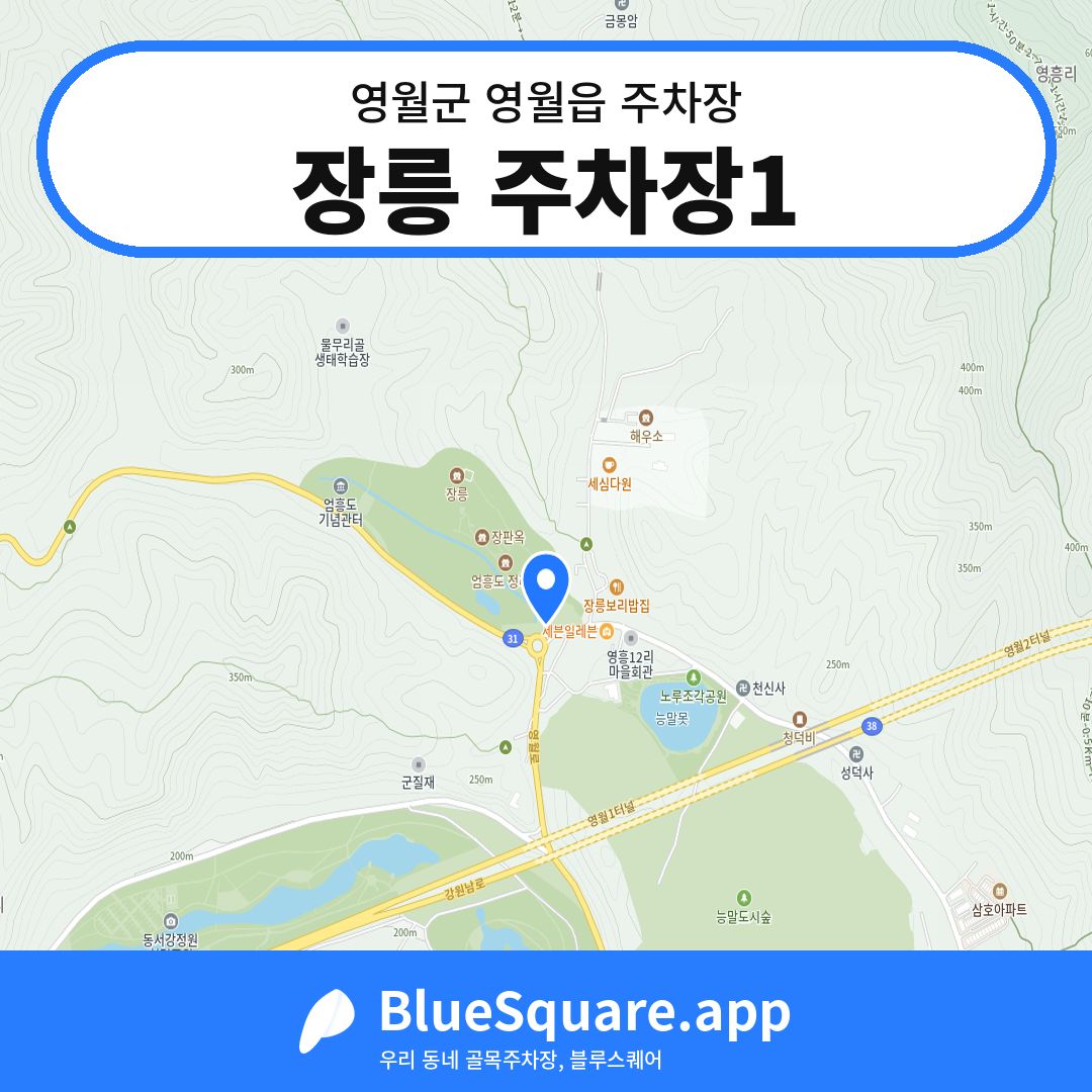 장릉 주차장1 위치 지도 — 강원 영월군 영월읍 | 블루스퀘어 주차
