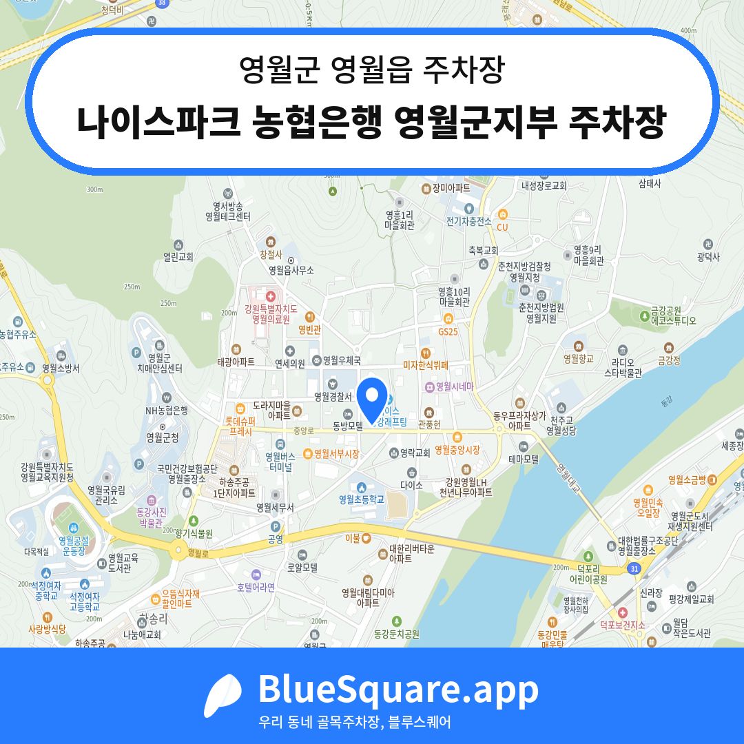 나이스파크 농협은행 영월군지부 주차장 위치 지도 — 강원 영월군 영월읍 | 블루스퀘어 주차