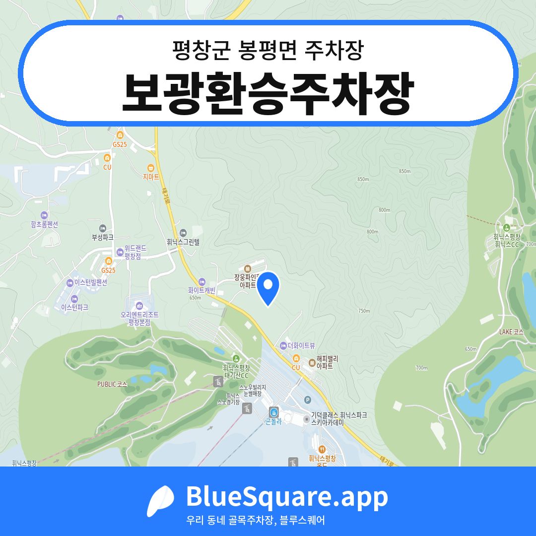 보광환승주차장 위치 지도 — 강원 평창군 봉평면 | 블루스퀘어 주차