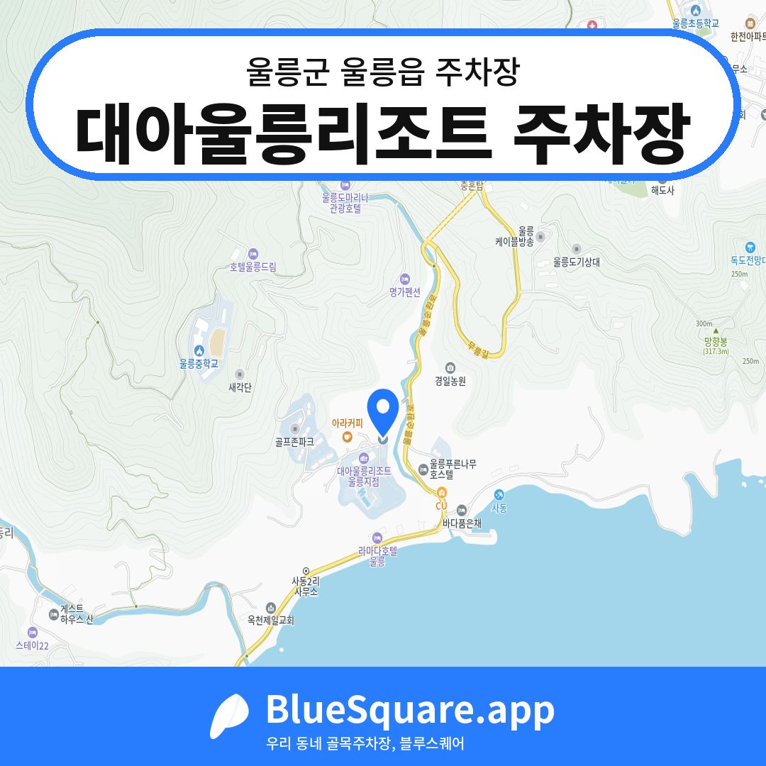 대아울릉리조트 주차장 위치 지도 — 경북 울릉군 울릉읍 | 블루스퀘어 주차