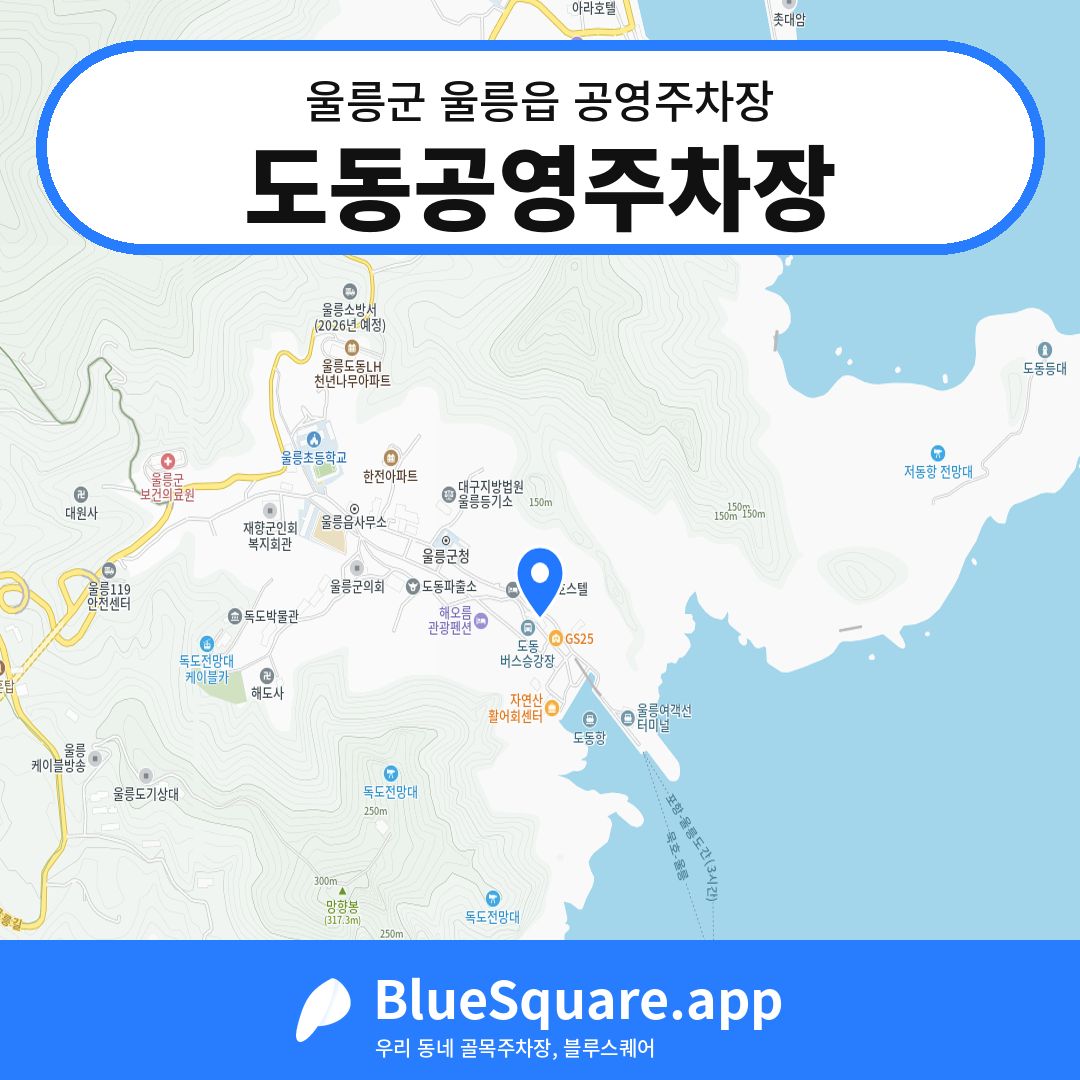 도동공영주차장 위치 지도 — 경북 울릉군 울릉읍 | 블루스퀘어 주차