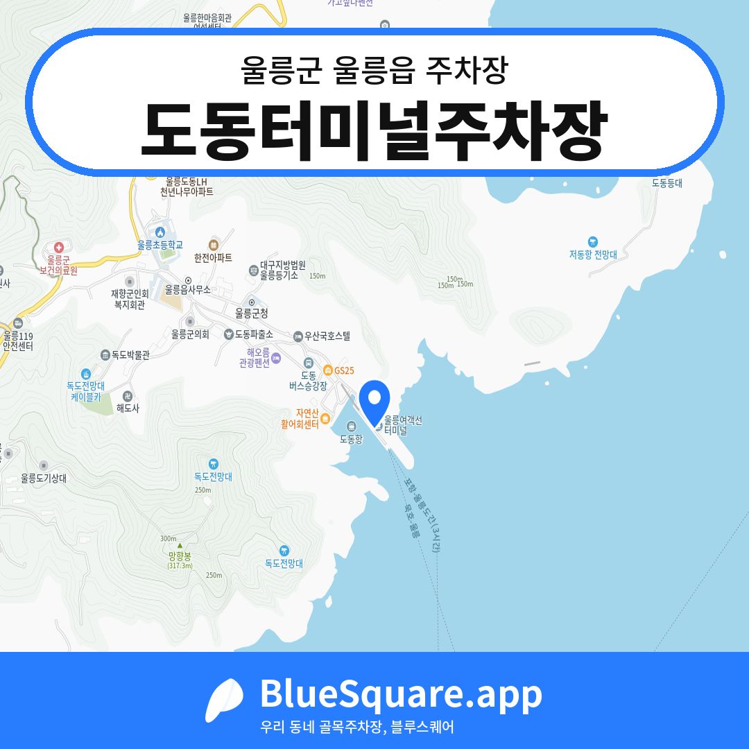 도동터미널주차장 위치 지도 — 경북 울릉군 울릉읍 | 블루스퀘어 주차