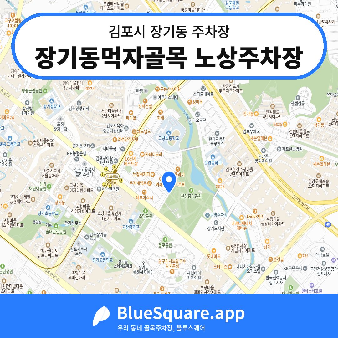 장기동먹자골목 노상주차장 위치 지도 — 경기 김포시 장기동 | 블루스퀘어 주차