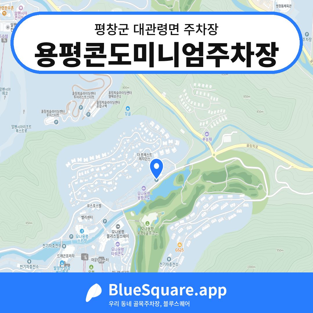 용평콘도미니엄주차장 위치 지도 — 강원 평창군 대관령면 | 블루스퀘어 주차