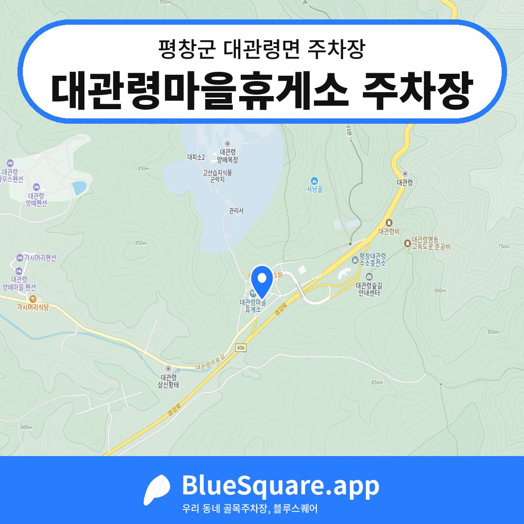 대관령마을휴게소 주차장 위치 지도 — 강원 평창군 대관령면 | 블루스퀘어 주차