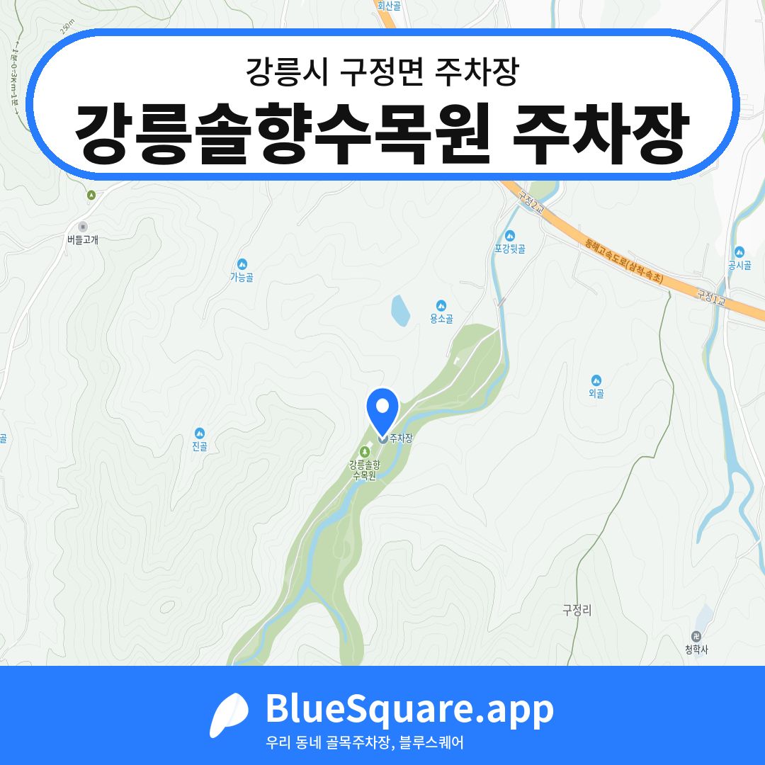 강릉솔향수목원 주차장 위치 지도 — 강원 강릉시 구정면 | 블루스퀘어 주차