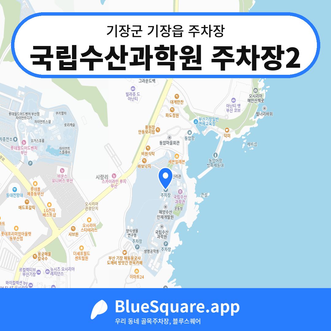 국립수산과학원 주차장2 위치 지도 — 부산 기장군 기장읍 | 블루스퀘어 주차