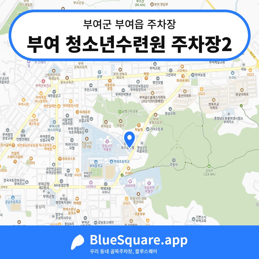 부여 청소년수련원 주차장2 위치 지도 — 충남 부여군 부여읍 | 블루스퀘어 주차
