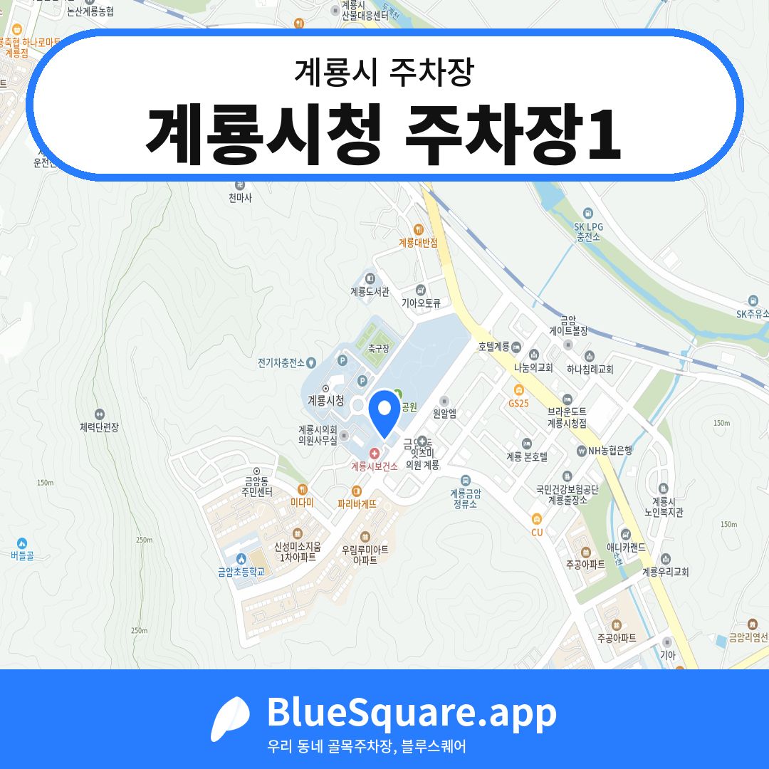 계룡시청 주차장1 위치 지도 — 충남 계룡시 | 블루스퀘어 주차