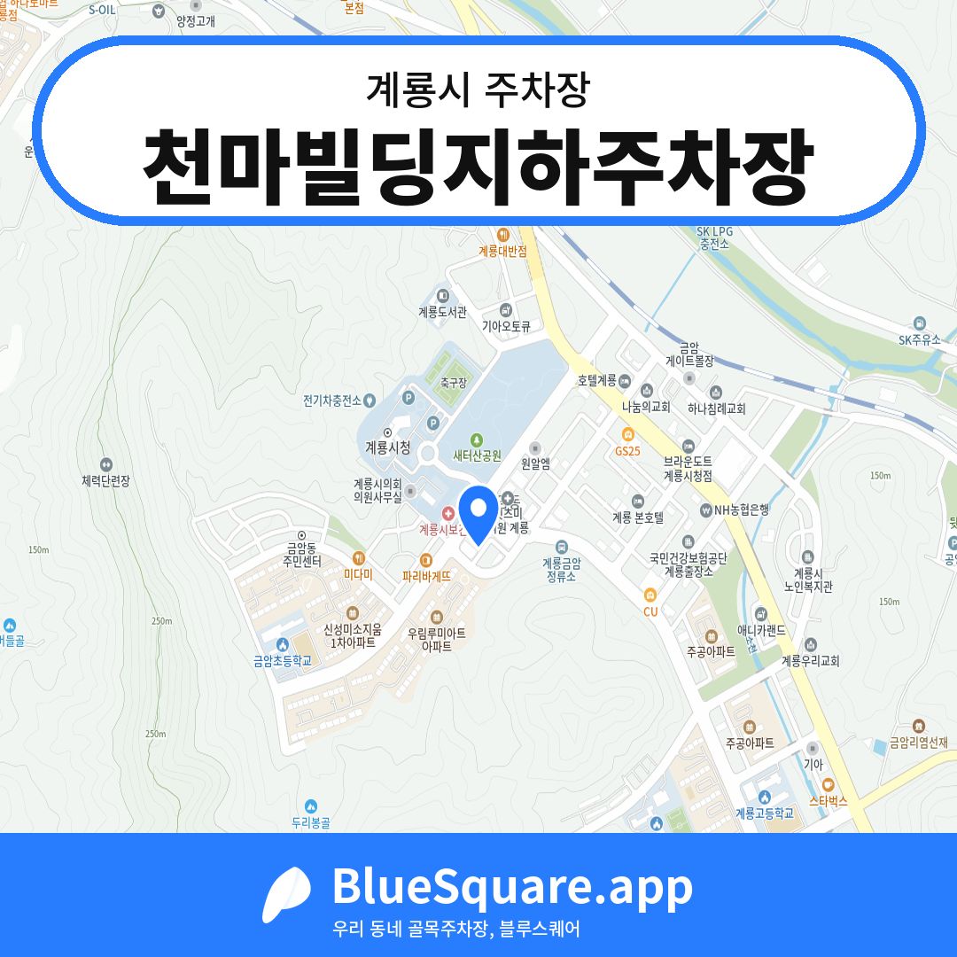 천마빌딩지하주차장 위치 지도 — 충남 계룡시 | 블루스퀘어 주차
