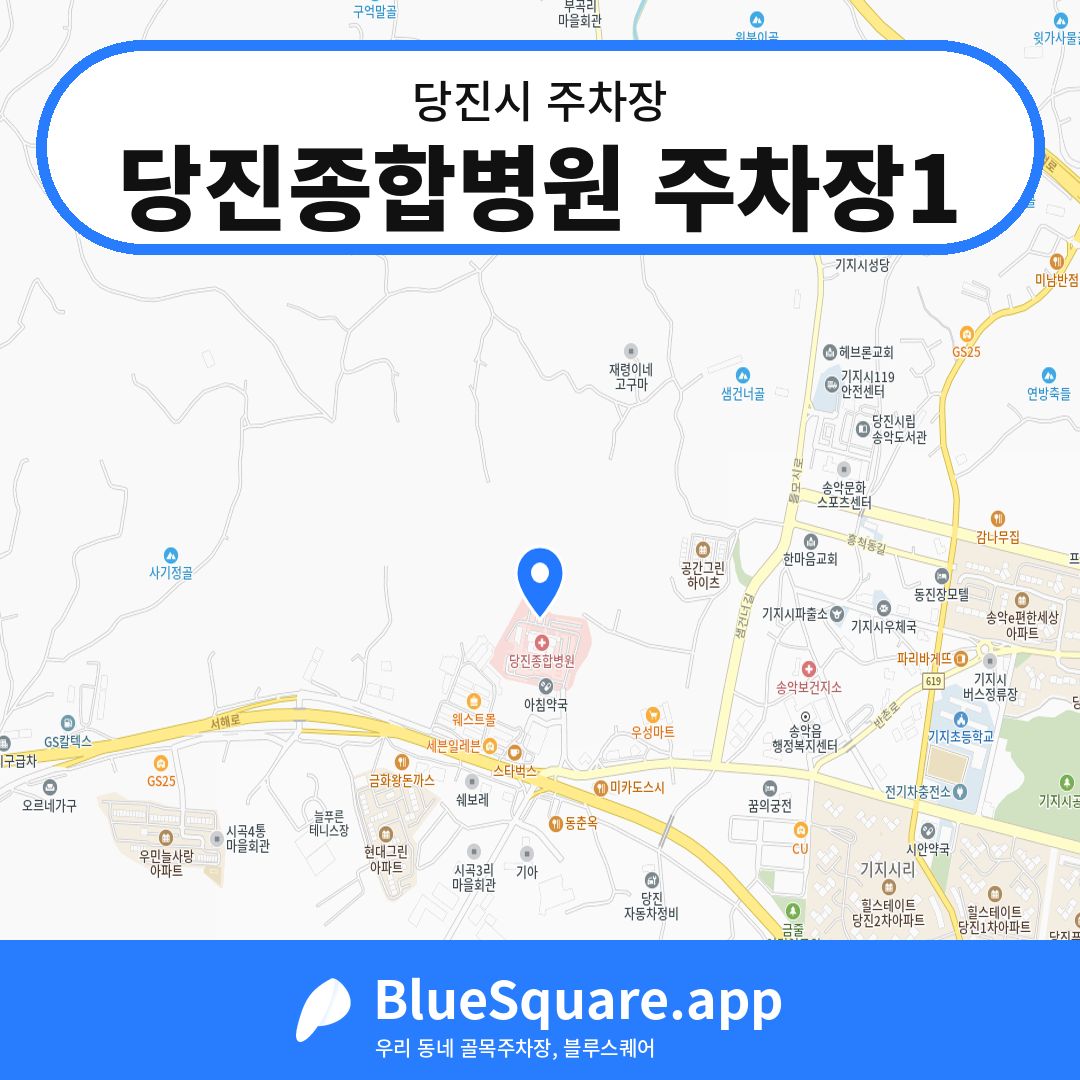 당진종합병원 주차장1 위치 지도 — 충남 당진시 | 블루스퀘어 주차