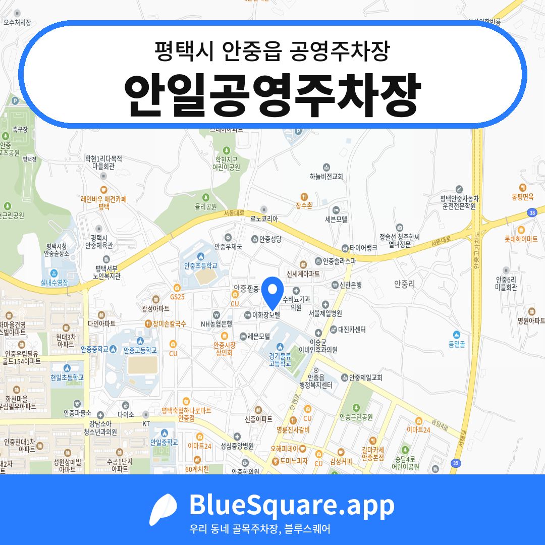 안일공영주차장 위치 지도 — 경기 평택시 안중읍 | 블루스퀘어 주차