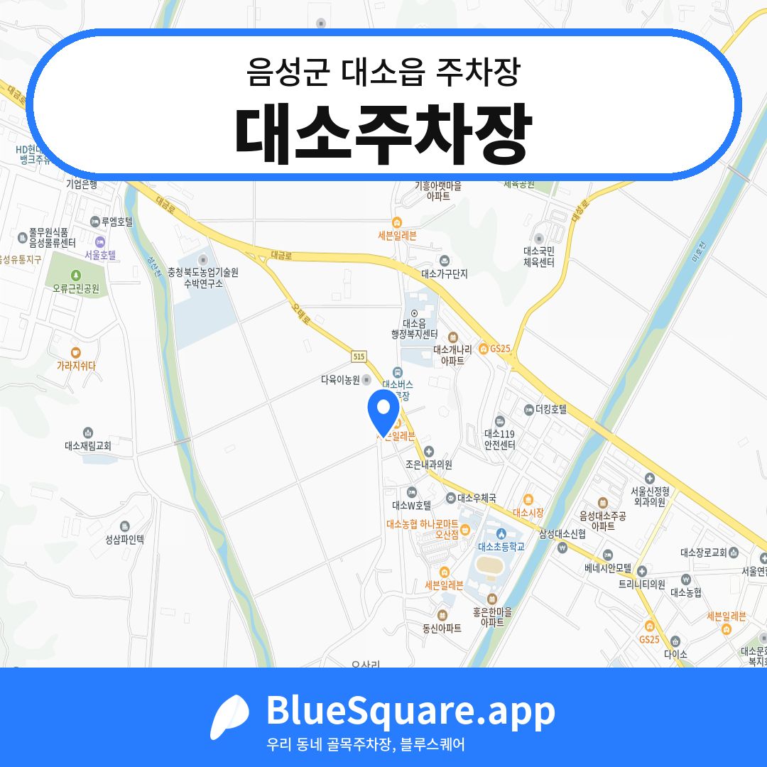 대소주차장 위치 지도 — 충북 음성군 대소읍 | 블루스퀘어 주차