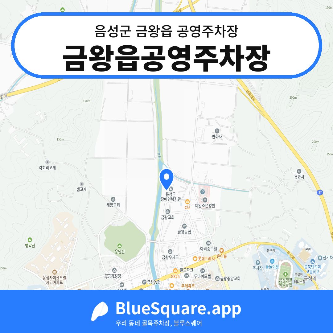 금왕읍공영주차장 위치 지도 — 충북 음성군 금왕읍 | 블루스퀘어 주차