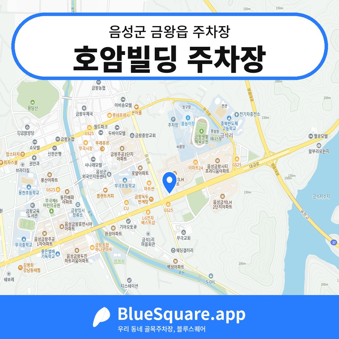 호암빌딩 주차장 위치 지도 — 충북 음성군 금왕읍 | 블루스퀘어 주차