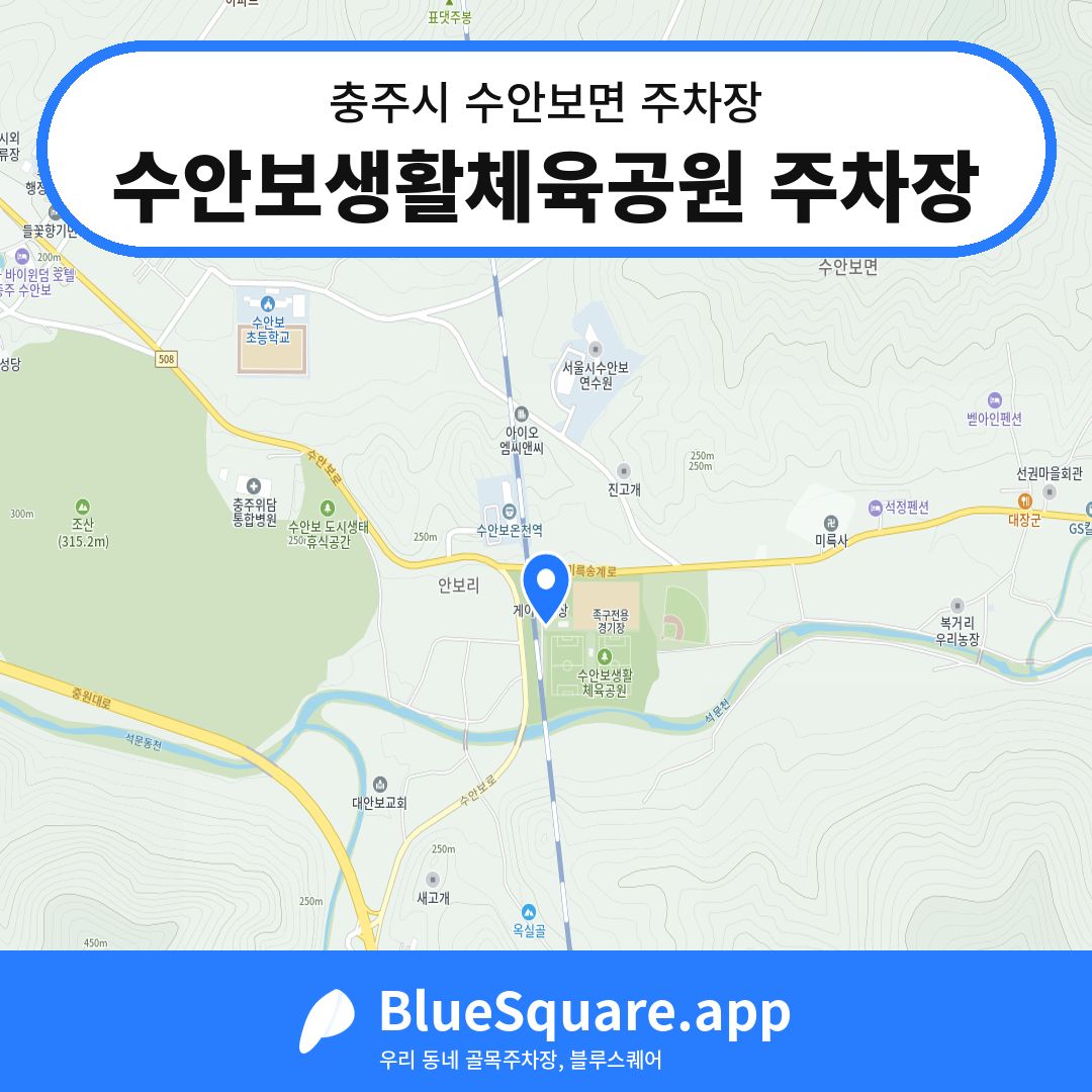 수안보생활체육공원 주차장 위치 지도 — 충북 충주시 수안보면 | 블루스퀘어 주차