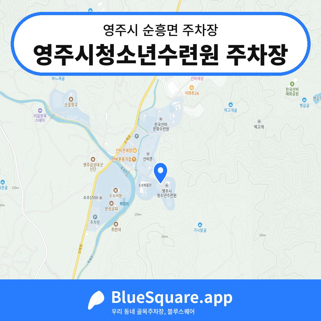 영주시청소년수련원 주차장 위치 지도 — 경북 영주시 순흥면 | 블루스퀘어 주차