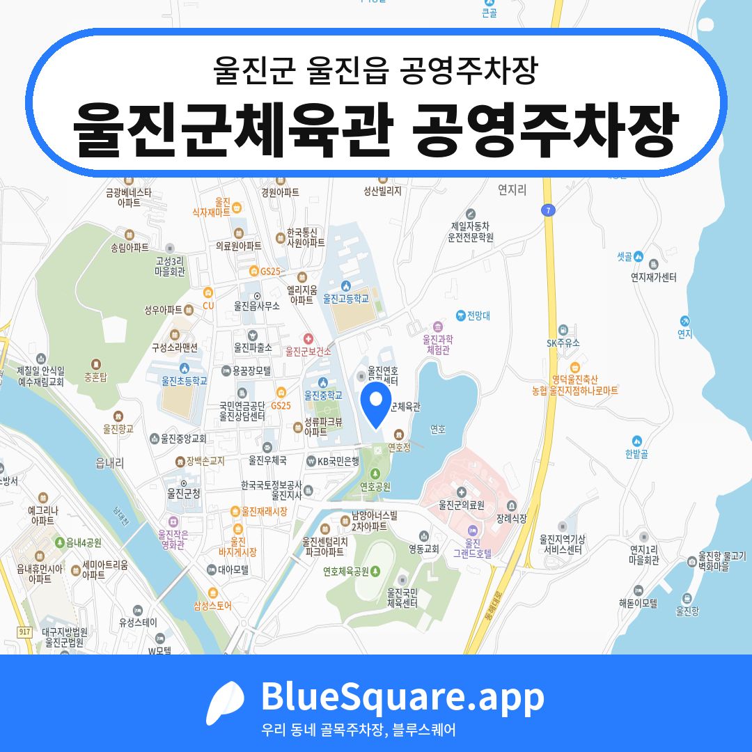 울진군체육관 공영주차장 위치 지도 — 경북 울진군 울진읍 | 블루스퀘어 주차