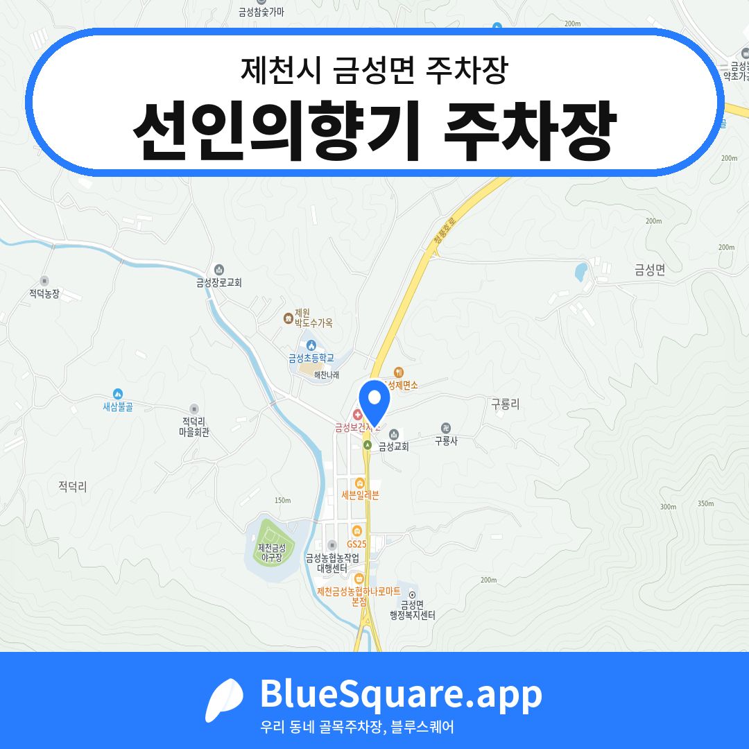선인의향기 주차장 위치 지도 — 충북 제천시 금성면 | 블루스퀘어 주차
