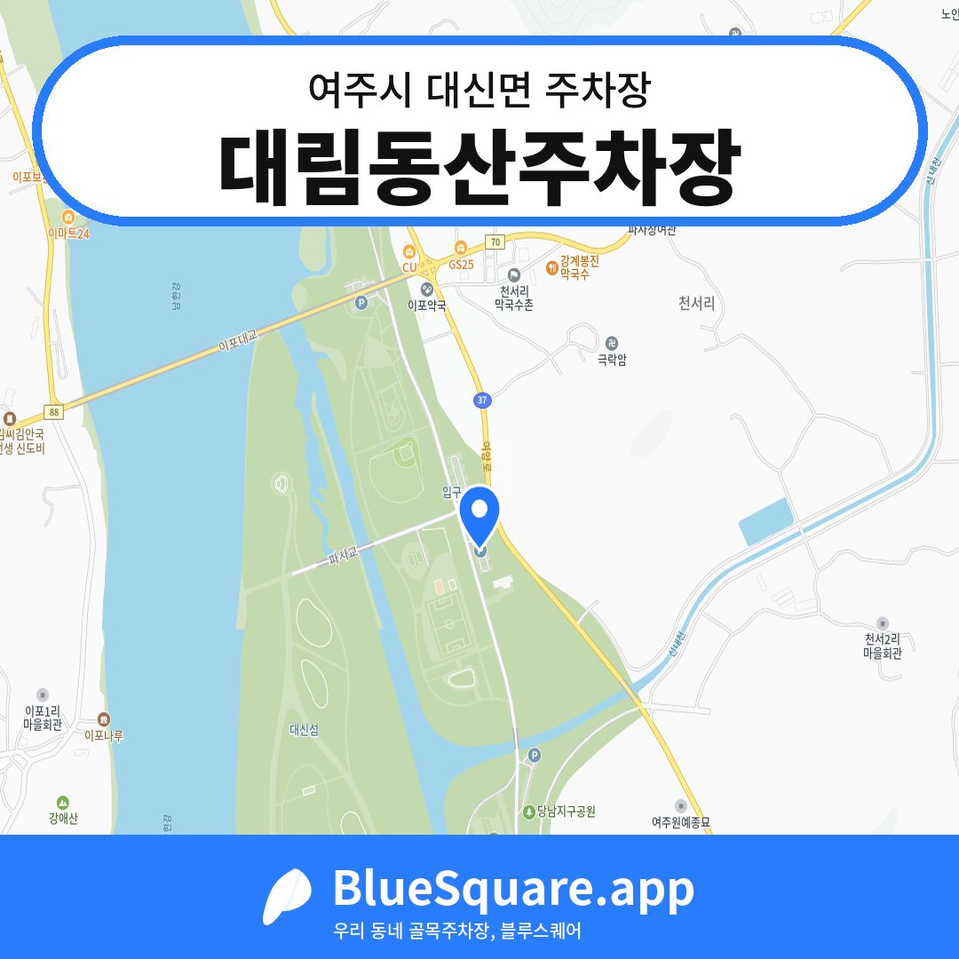 대림동산주차장 위치 지도 — 경기 여주시 대신면 | 블루스퀘어 주차