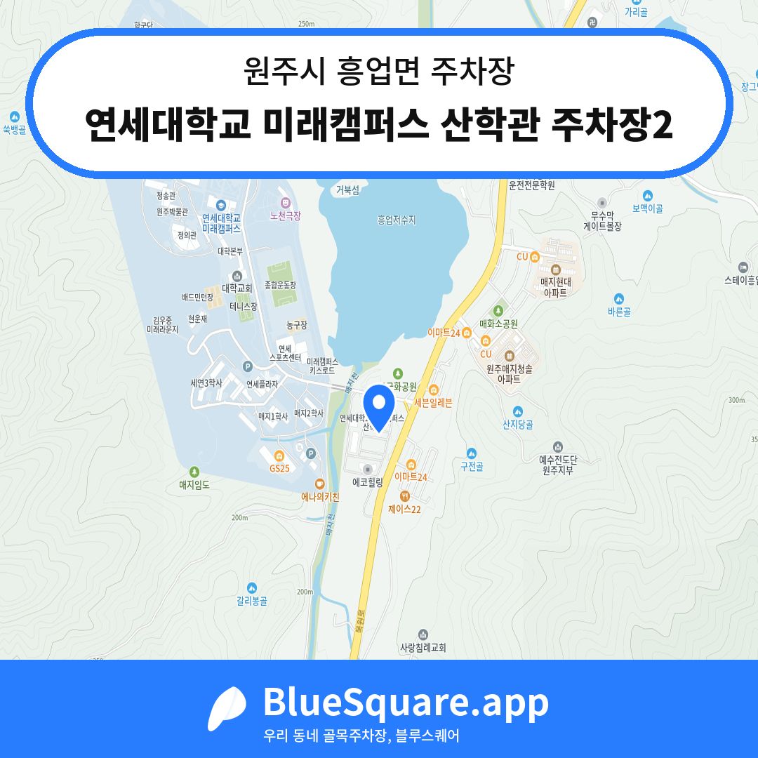 연세대학교 미래캠퍼스 산학관 주차장2 위치 지도 — 강원 원주시 흥업면 | 블루스퀘어 주차