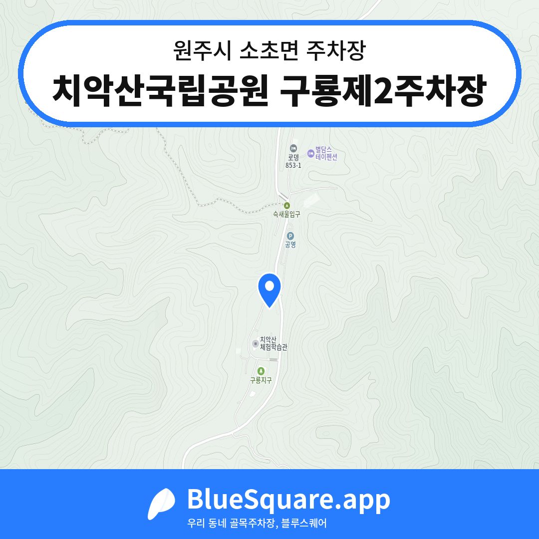 치악산국립공원 구룡제2주차장 위치 지도 — 강원 원주시 소초면 | 블루스퀘어 주차