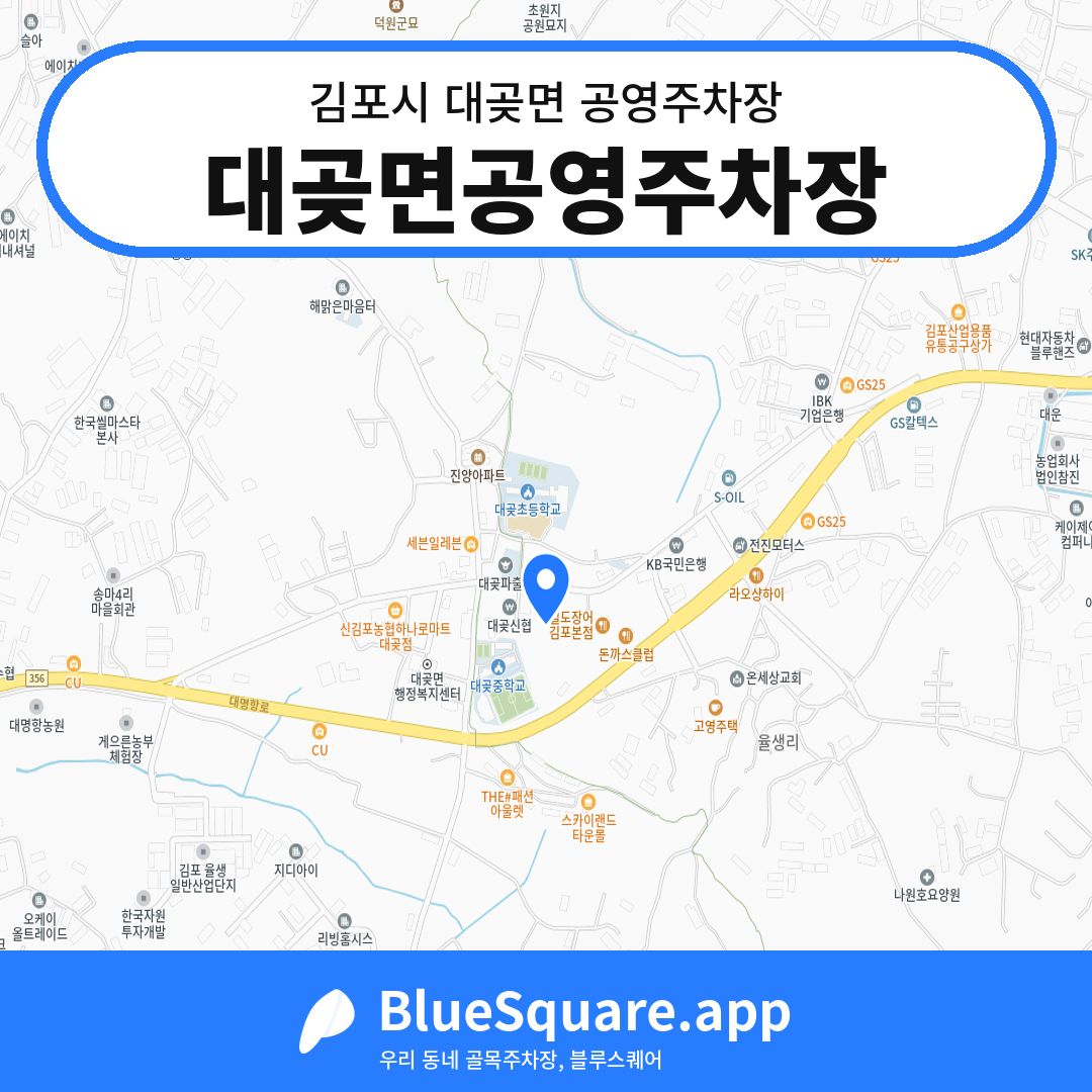 대곶면공영주차장 위치 지도 — 경기 김포시 대곶면 | 블루스퀘어 주차