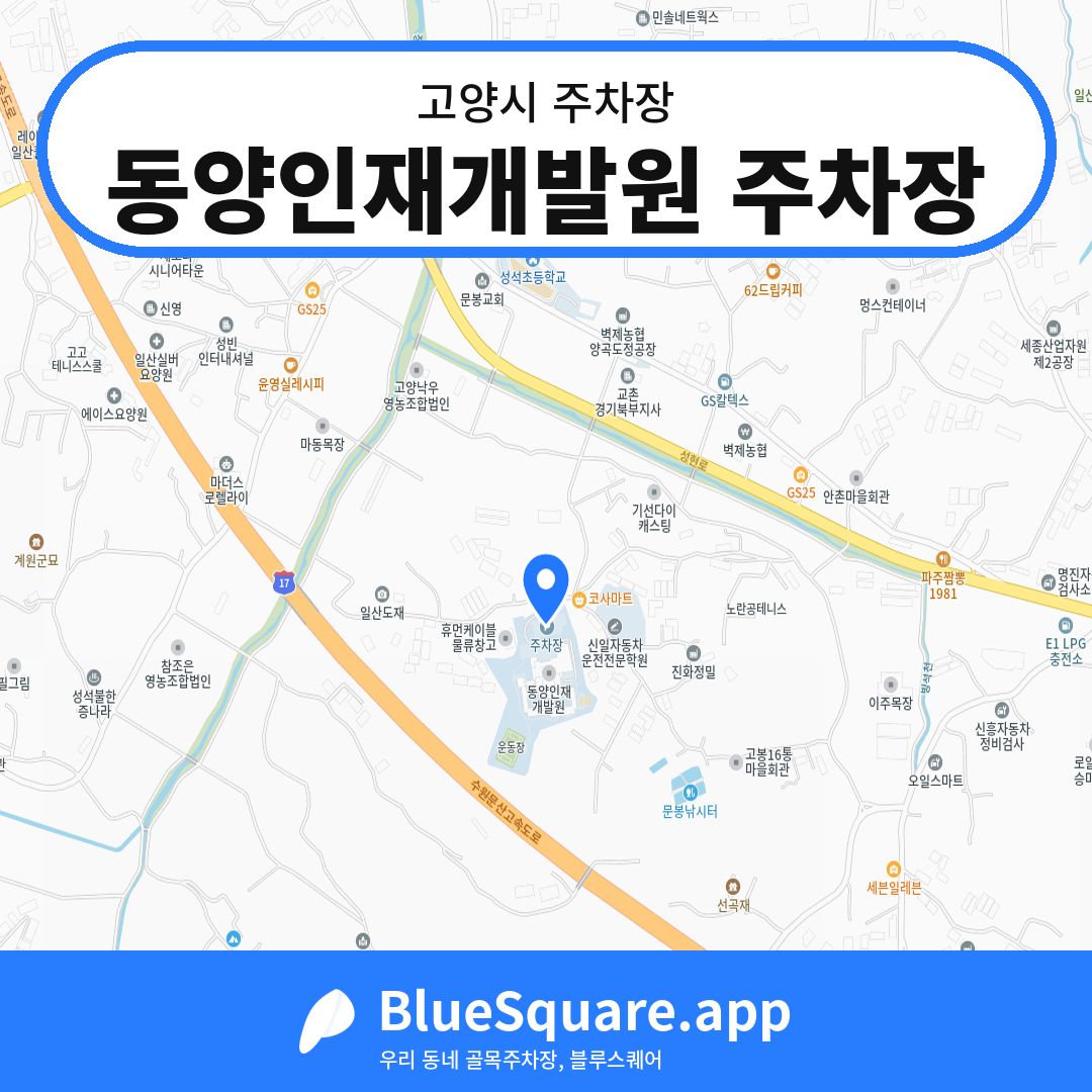동양인재개발원 주차장 위치 지도 — 경기 고양시 | 블루스퀘어 주차