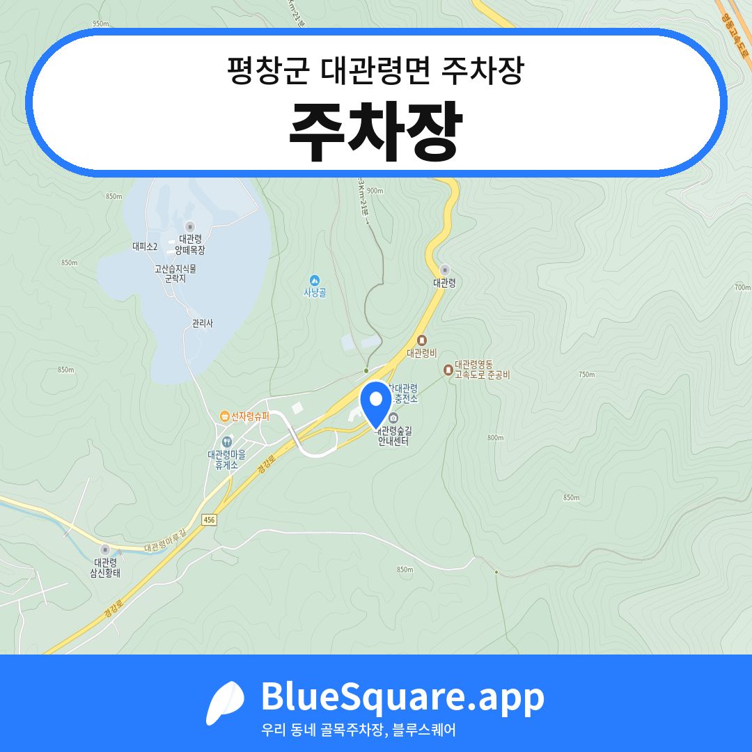 주차장 위치 지도 — 강원 평창군 대관령면 | 블루스퀘어 주차