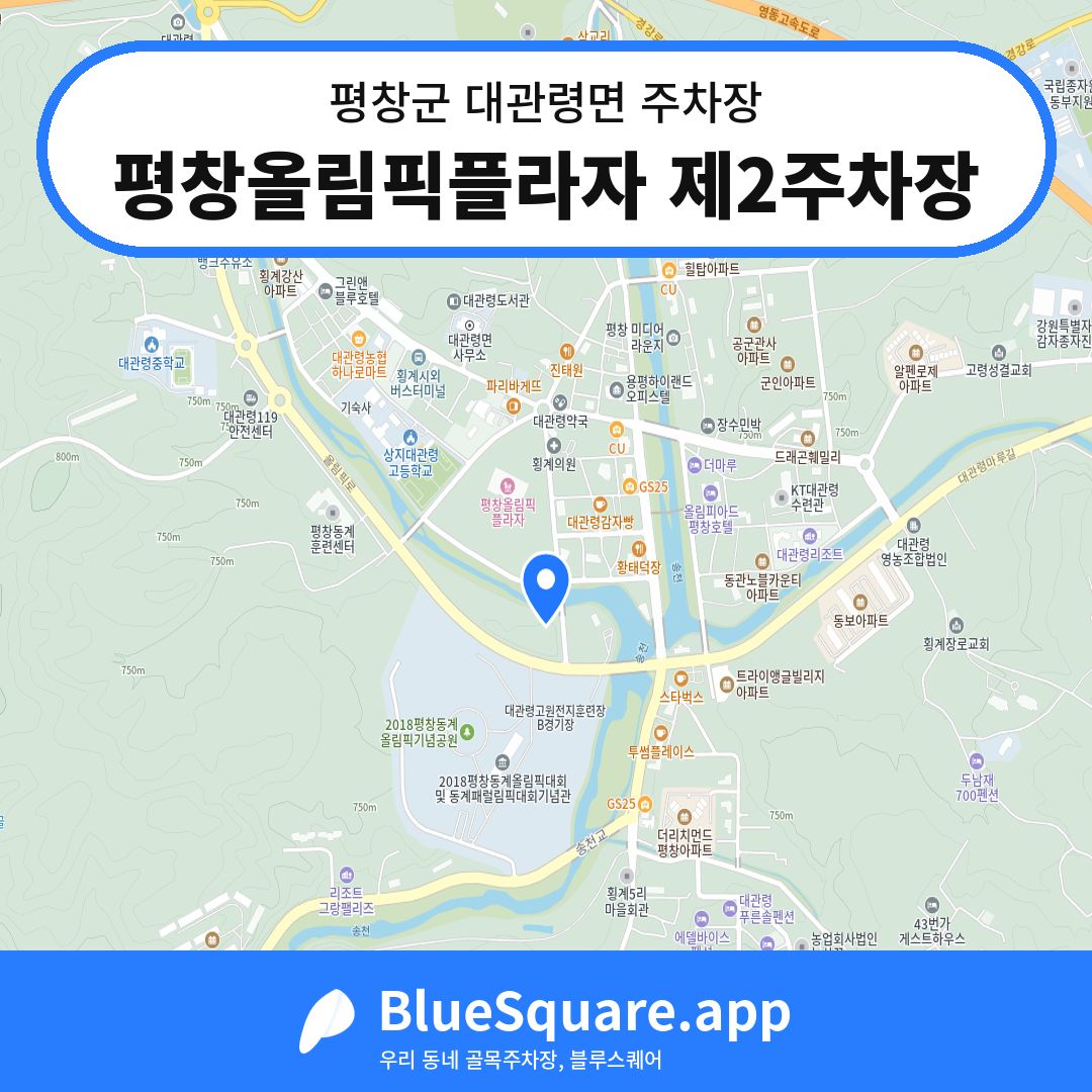 평창올림픽플라자 제2주차장 위치 지도 — 강원 평창군 대관령면 | 블루스퀘어 주차