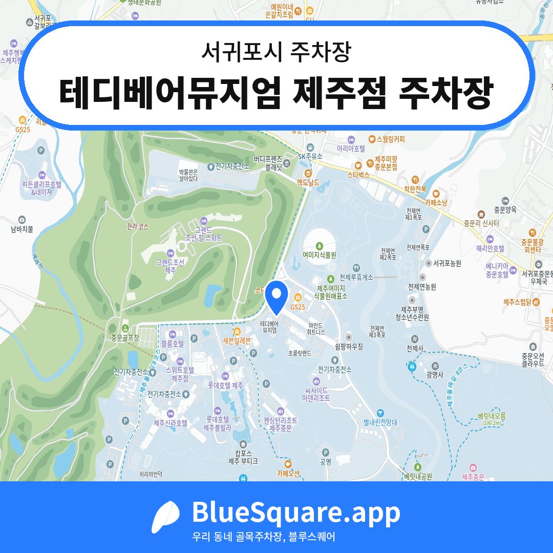 테디베어뮤지엄 제주점 주차장 위치 지도 — 제주 서귀포시 | 블루스퀘어 주차