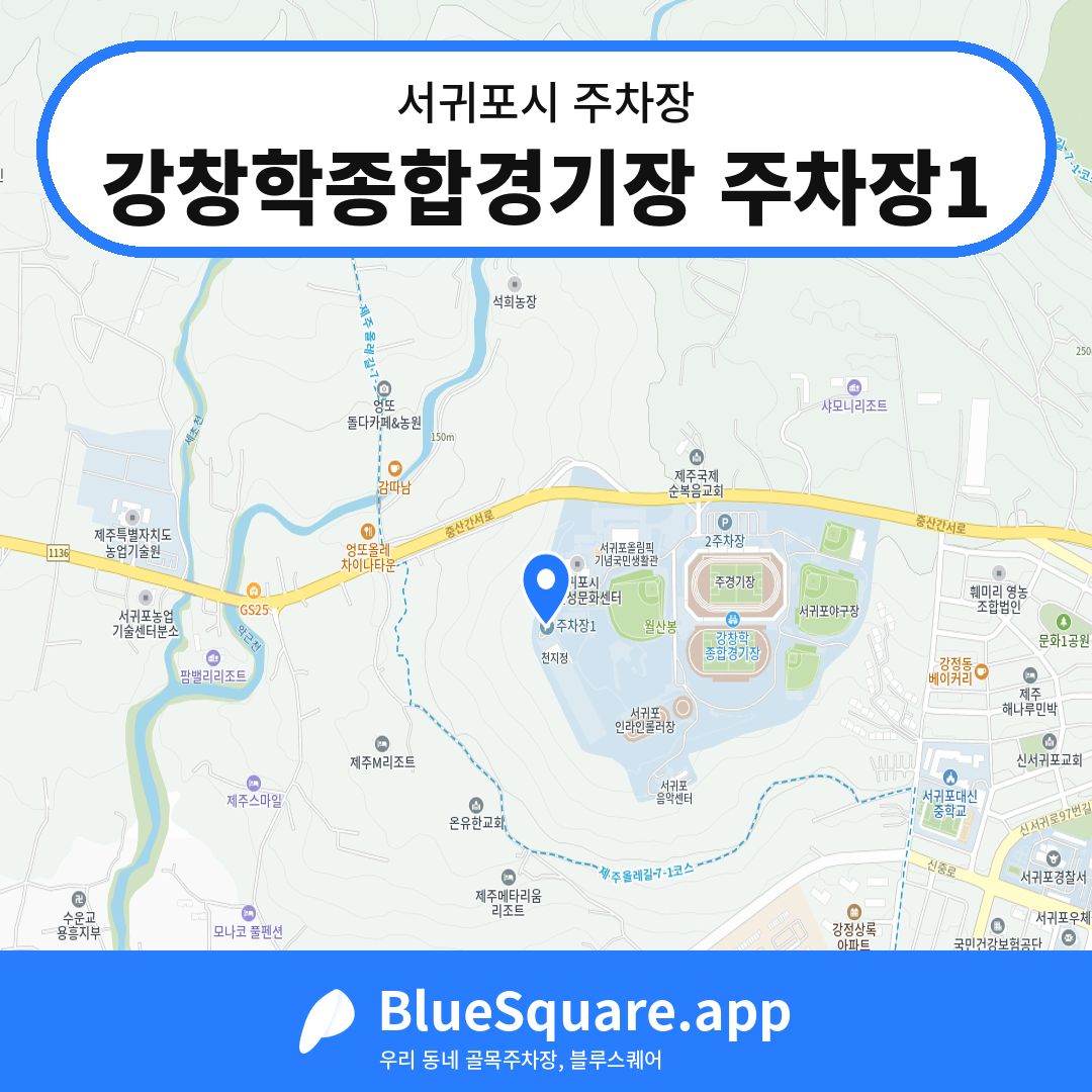 강창학종합경기장 주차장1 위치 지도 — 제주 서귀포시 | 블루스퀘어 주차