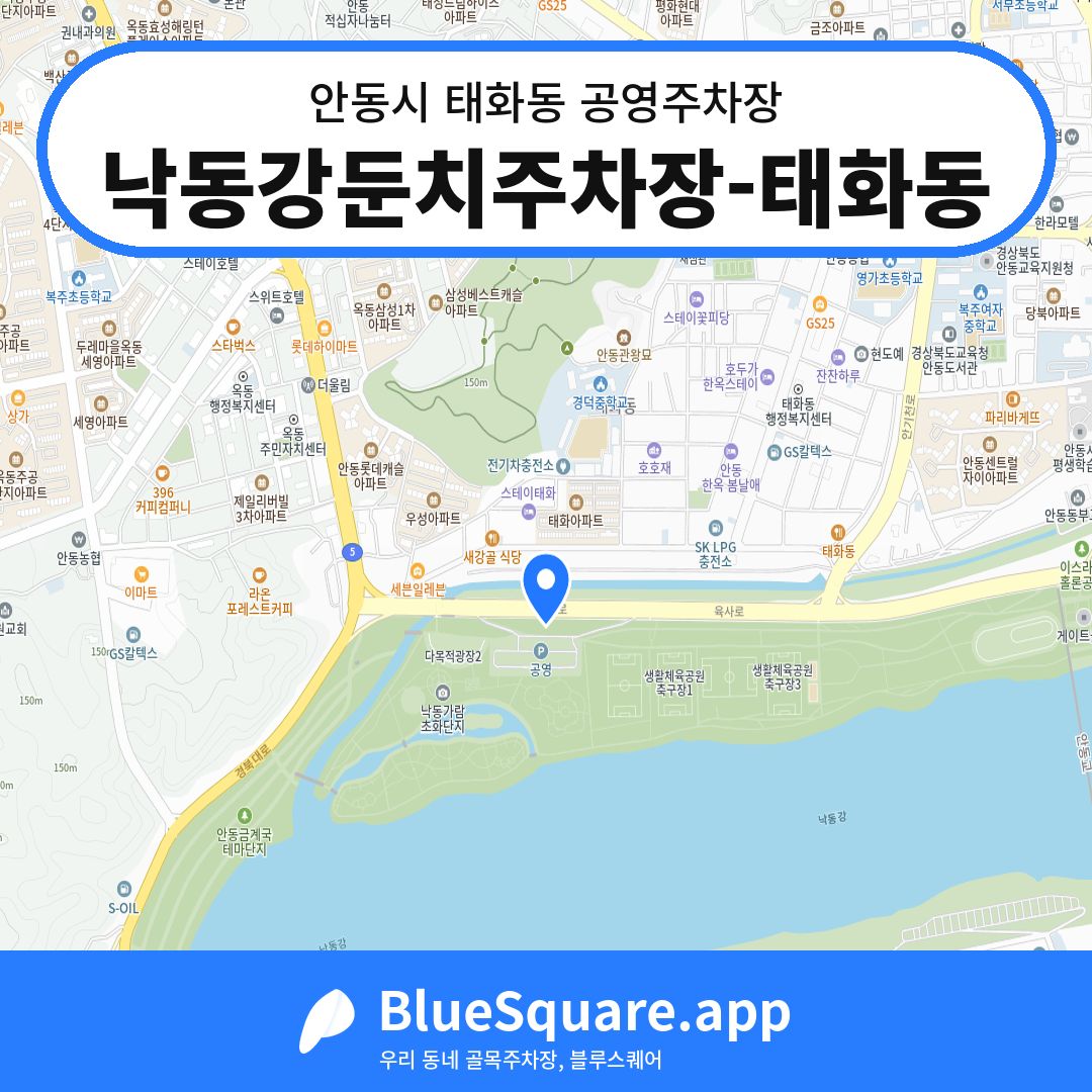 낙동강둔치주차장-태화동 위치 지도 — 경북 안동시 태화동 | 블루스퀘어 주차