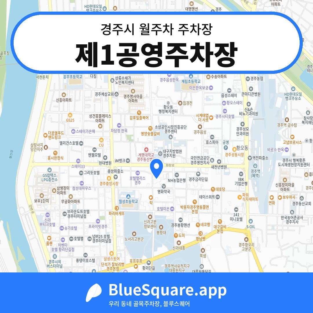 제1공영주차장 위치 지도 — 경북 경주시 | 블루스퀘어 주차