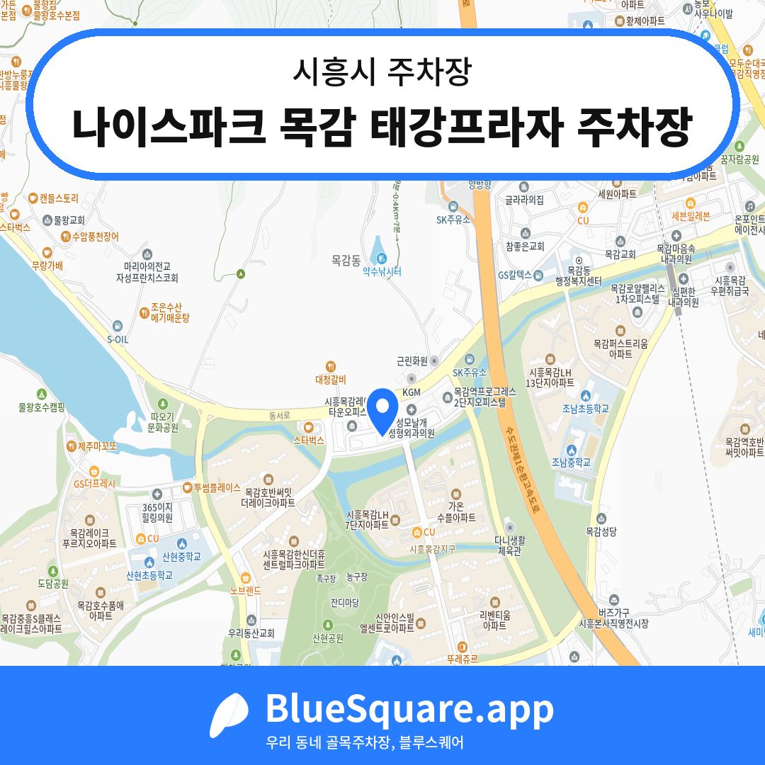 나이스파크 목감 태강프라자 주차장 위치 지도 — 경기 시흥시 | 블루스퀘어 주차
