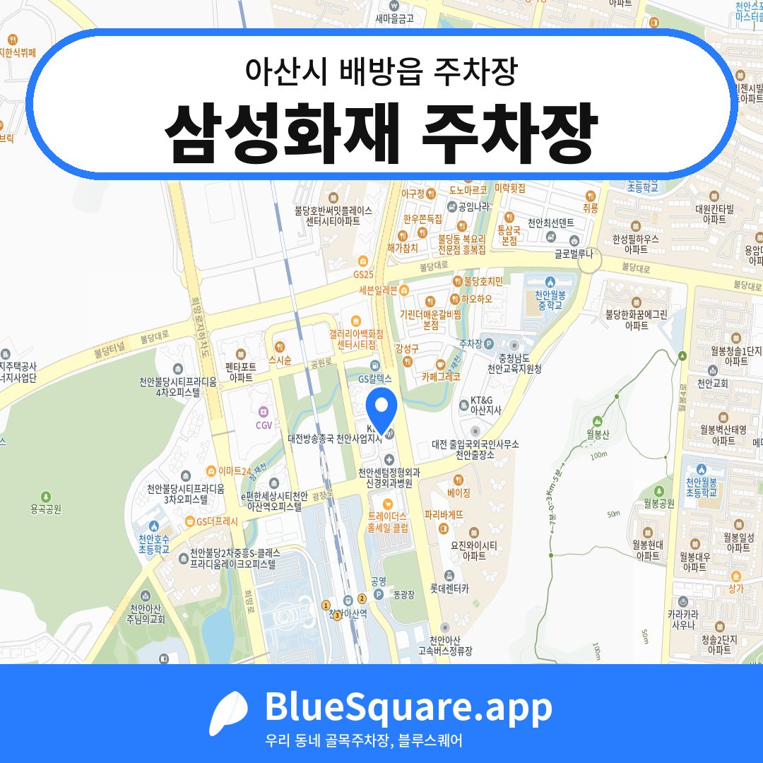 삼성화재 주차장 위치 지도 — 충남 아산시 배방읍 | 블루스퀘어 주차