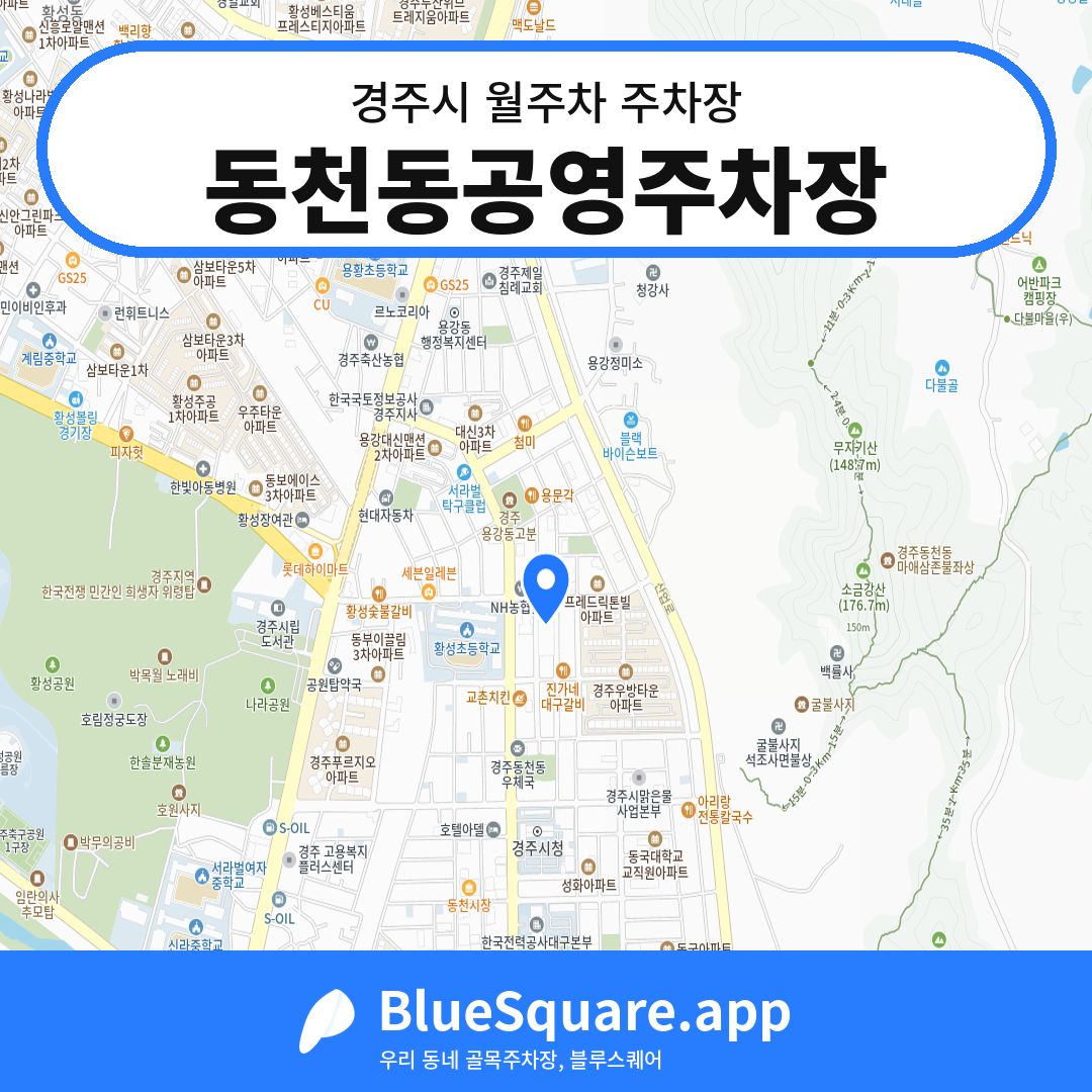 동천동공영주차장 위치 지도 — 경북 경주시 | 블루스퀘어 주차