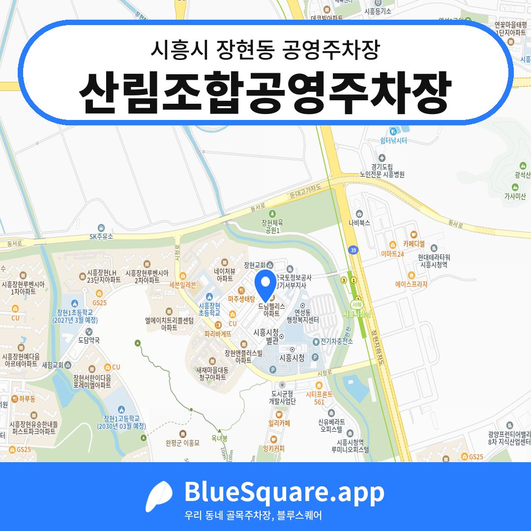 산림조합공영주차장 위치 지도 — 경기 시흥시 장현동 | 블루스퀘어 주차