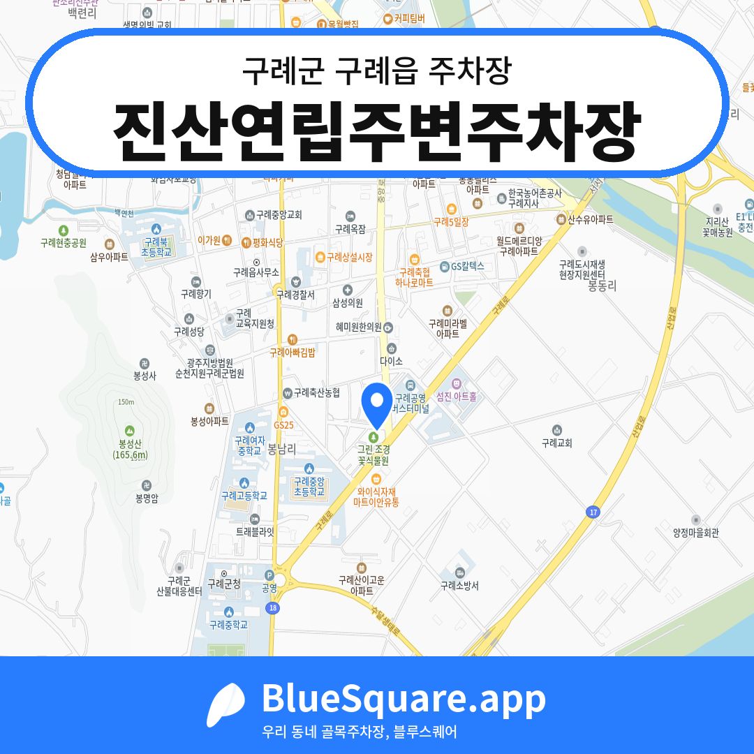 진산연립주변주차장 위치 지도 — 전남 구례군 구례읍 | 블루스퀘어 주차