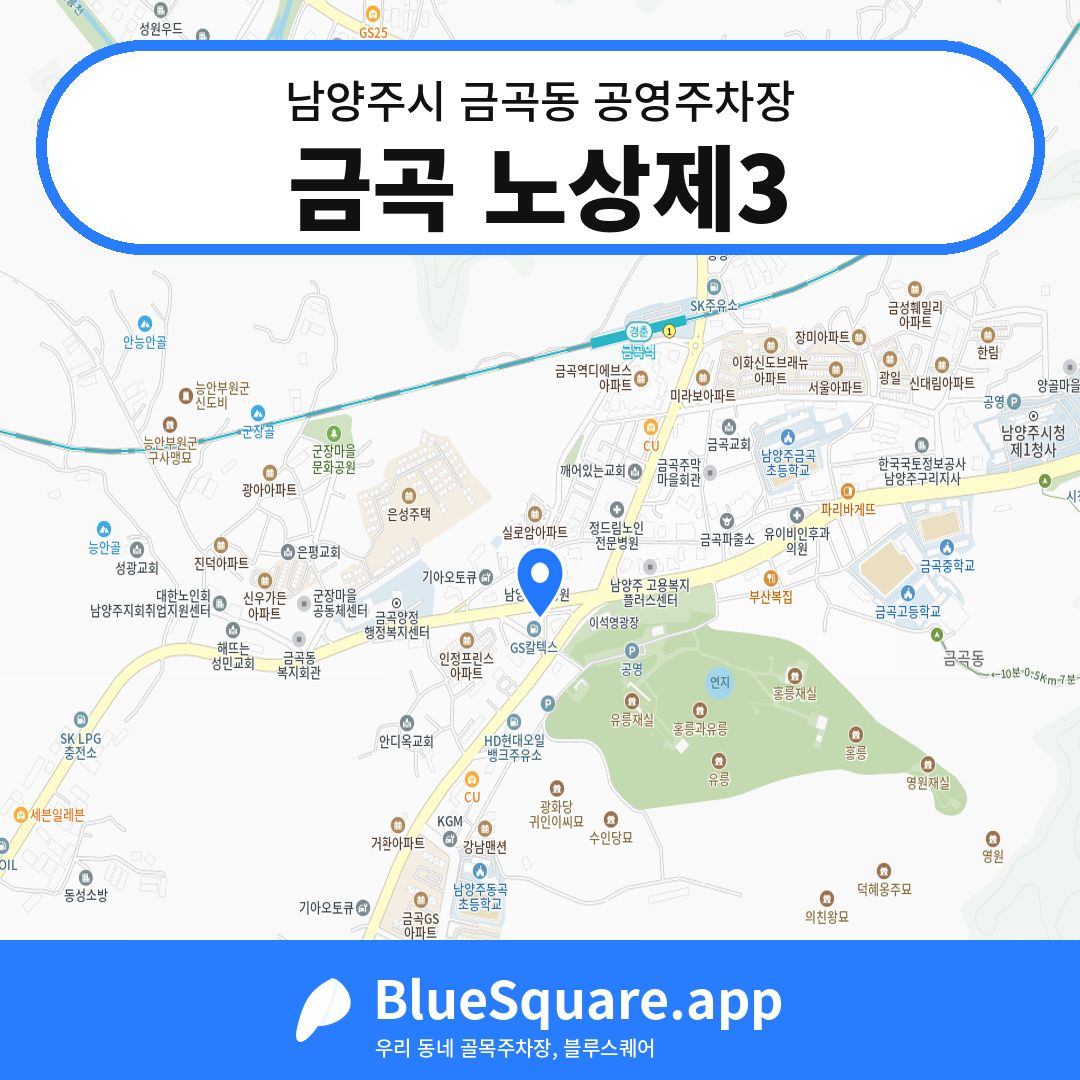 금곡 노상제3 위치 지도 — 경기 남양주시 금곡동 | 블루스퀘어 주차