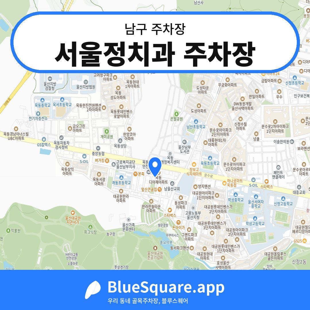 서울정치과 주차장 위치 지도 — 울산 남구 | 블루스퀘어 주차